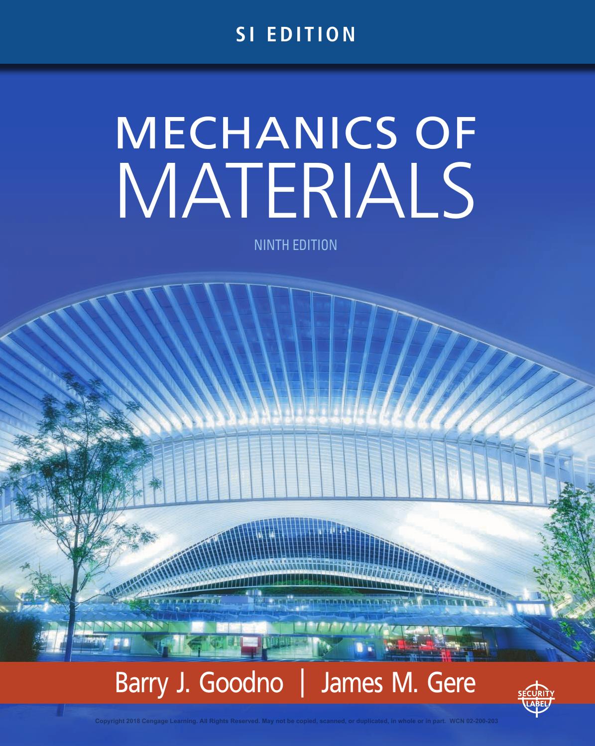 (Solution Manual)Mechanics of Materials, 9th Edition by Barry Goodno; James Gere.zipTextbooks